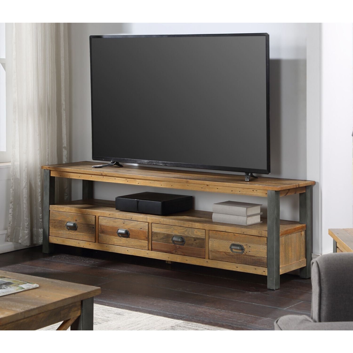 Harringay Reclaimed Wood Large Widescreen TV Cabinet / Media Unit - The Orchard Home and Gifts